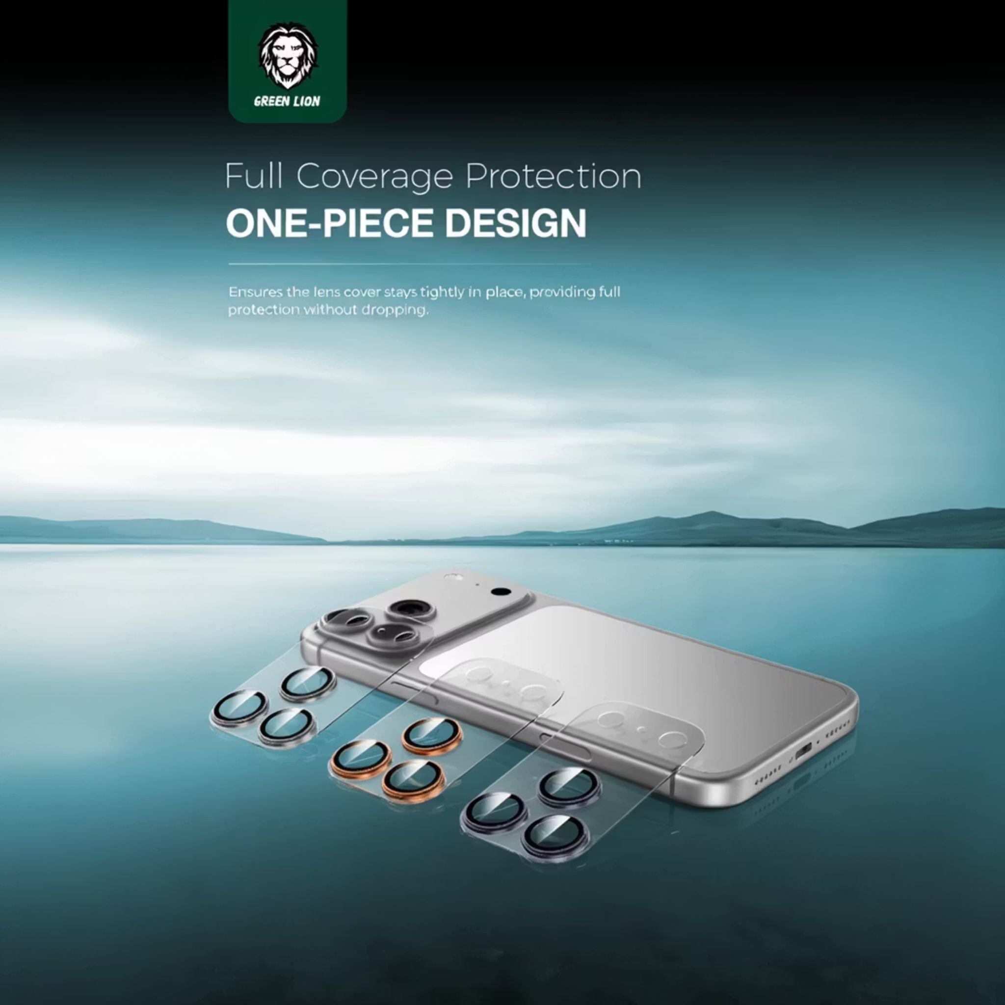 Green Lion Kanzen Camera Lens for iPhone 17 Pro Max, 9H Hardness, Easy to Apply, Anti Fingerprint, Bubble Free, Full Coverage, Ultra Clear Shooting, Impact Resistant, Ultra-Thin Base - Silver