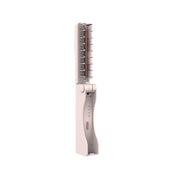 Porodo Foldable Mini Straightener Brush, Cordless Hair Styler, 3 Heat Modes 160°C/180°C/200°C, Ceramic-Coated Teeth, USB-C Fast Charging, Auto Shut-Off, Portable Travel Design- Pink