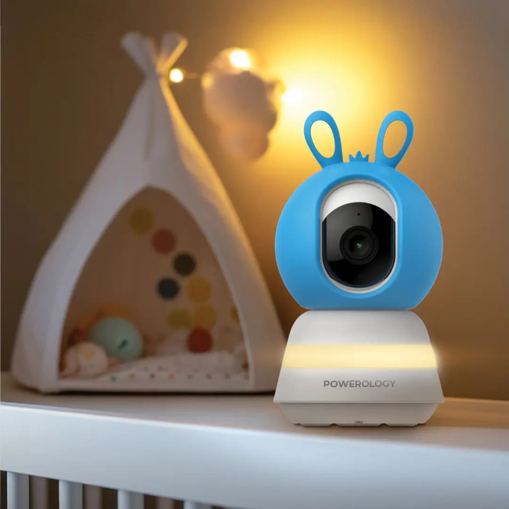 Powerology Monitor & App Baby Camera with 5" HD Display, 1080p Full HD Video, 2.4GHz Wi-Fi, AI Motion Tracking, Cry Detection, Two-Way Audio, Pan/Tilt/Zoom, Smart Night Vision, Temperature Alerts, Micro SD Support up to 256GB –Blue/Pink
