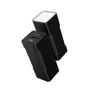 Porodo Lumera 10000mAh Power Bank with Built-in Flashlight, High-Speed Charging, Built-in Safeguards, USB-A & USB-C Output, 350 Lumens Brightness - Black