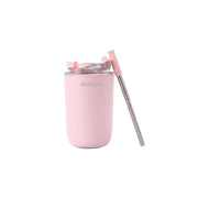 Green Lion Vacuum Travel Mug Lite, 280 mL Capacity, Keeping Hot for 6 Hours and Cold for 12 Hours, Food Grade Silicone Straw, Food Grade Stainless Steel Cup - Pink