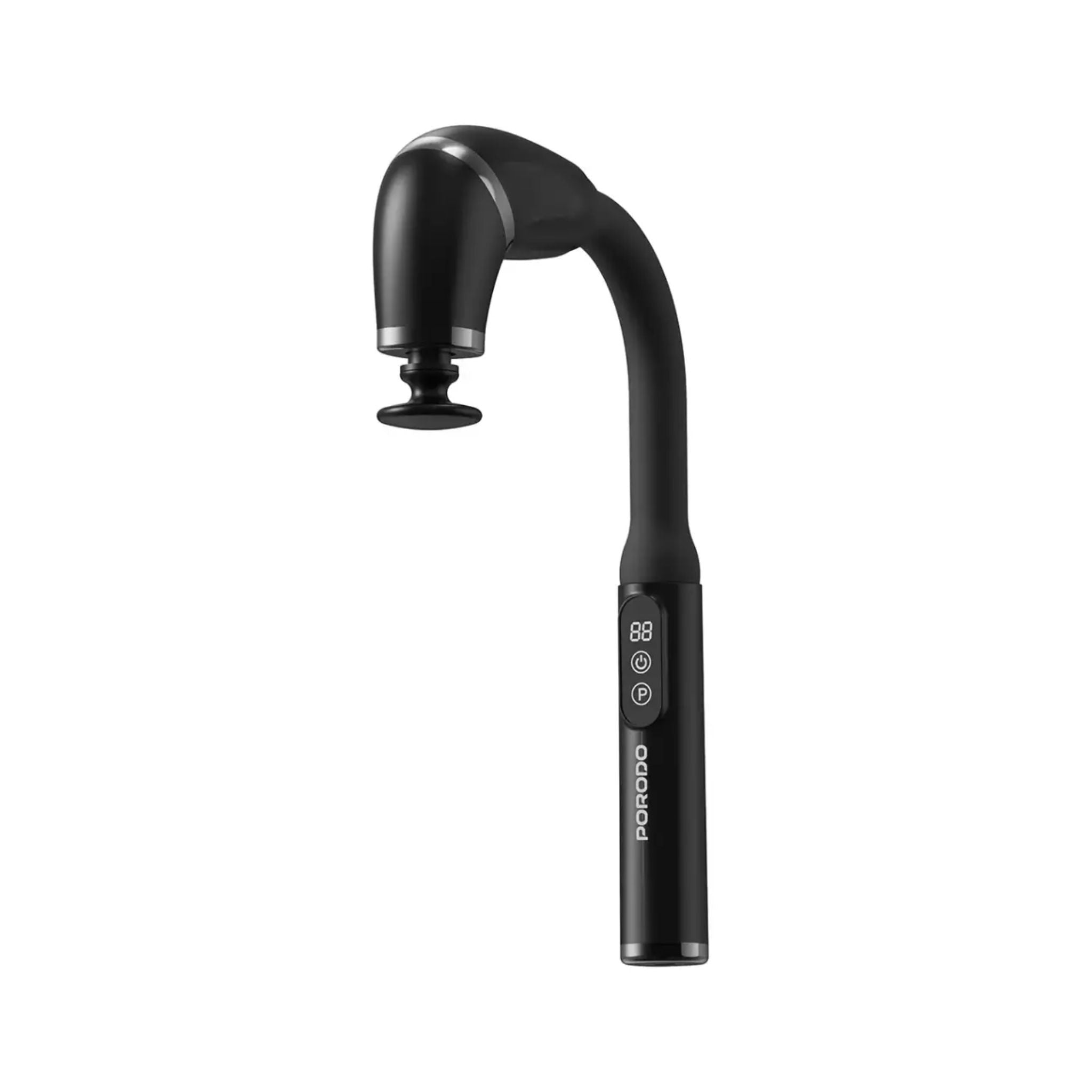 Porodo Lifestyle U-Shaped 4-Head Deep Tissue Massager with 6 Speed Levels, 3 Modes, LCD Display, USB-C Charging, 2000mAh Battery, Ultra-Quiet Ergonomic Design - Black