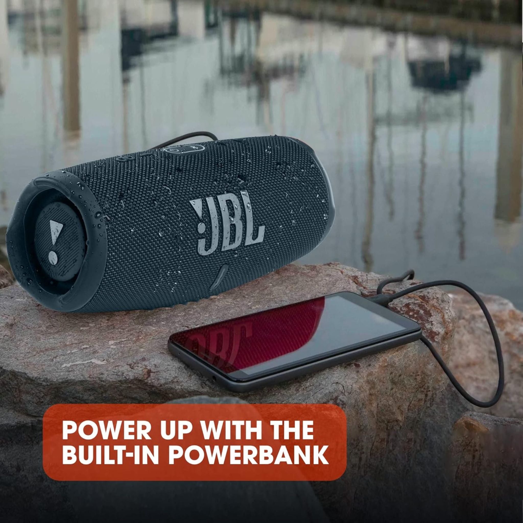 JBL Charge 5 - Portable Bluetooth Speaker with deep bass, IP67 Waterproof and Dustproof, 20 hours of Playtime, Built-in powerbank- Blue