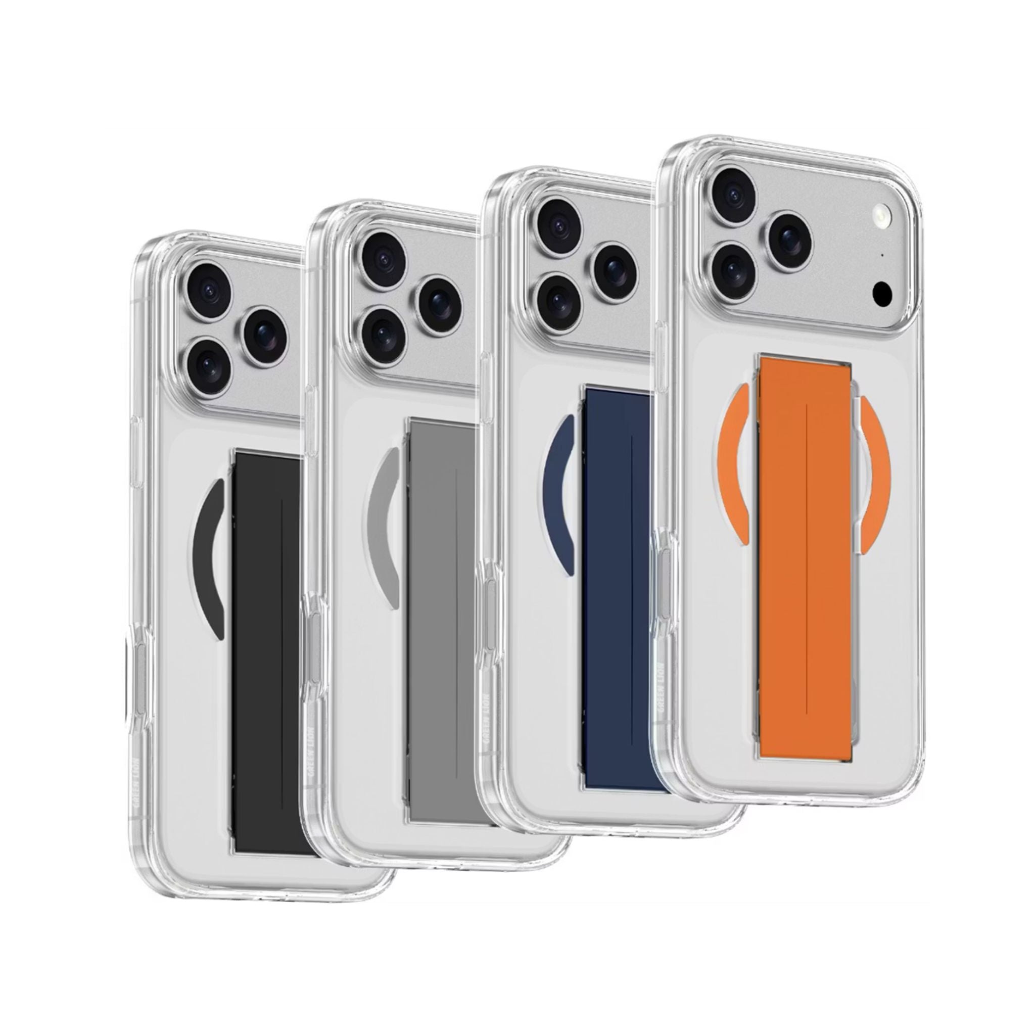 Green Lion MagSafe Grip Case for iPhone 17 Pro Max, Anti-Scratch, Camera Protection, Screen Protection, Anti-Yellowing Clarity, Comfortable Grip, Military-Grade Guard - Orange Titanium