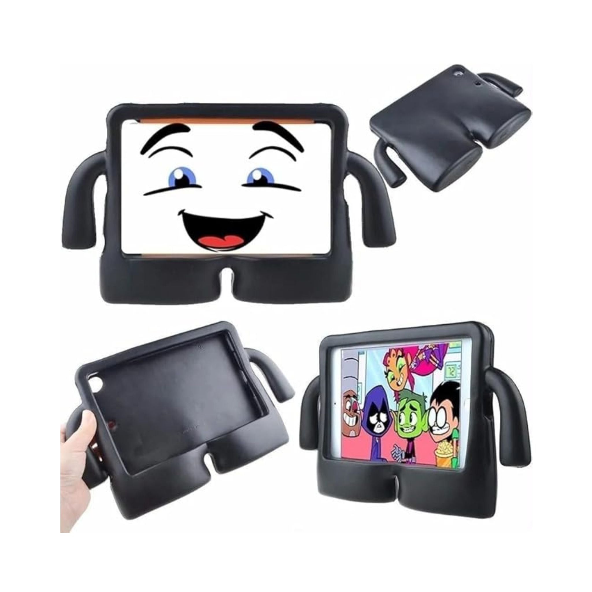 Kids Case for iPad Mini 1/2/3/4/5 – Rugged Shockproof Lightweight Handle Stand Case for Boys & Girls – Kid-Friendly EVA Protective Cover with Kickstand, Drop-Resistant- Black