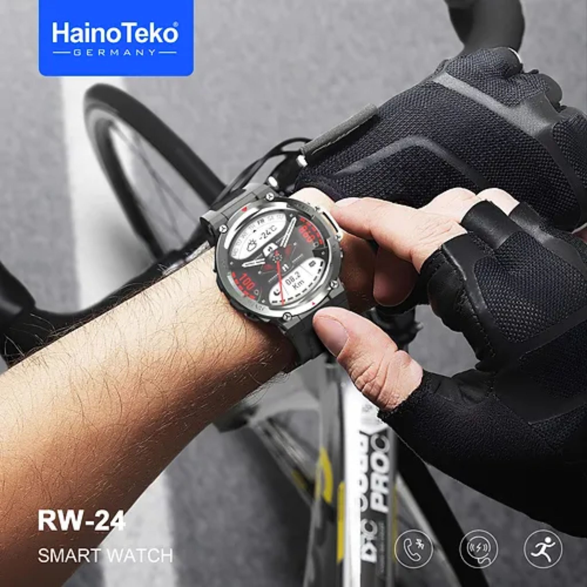 Haino Teko Germany RW-24 Sports Smartwatch with Bluetooth Calling – Green