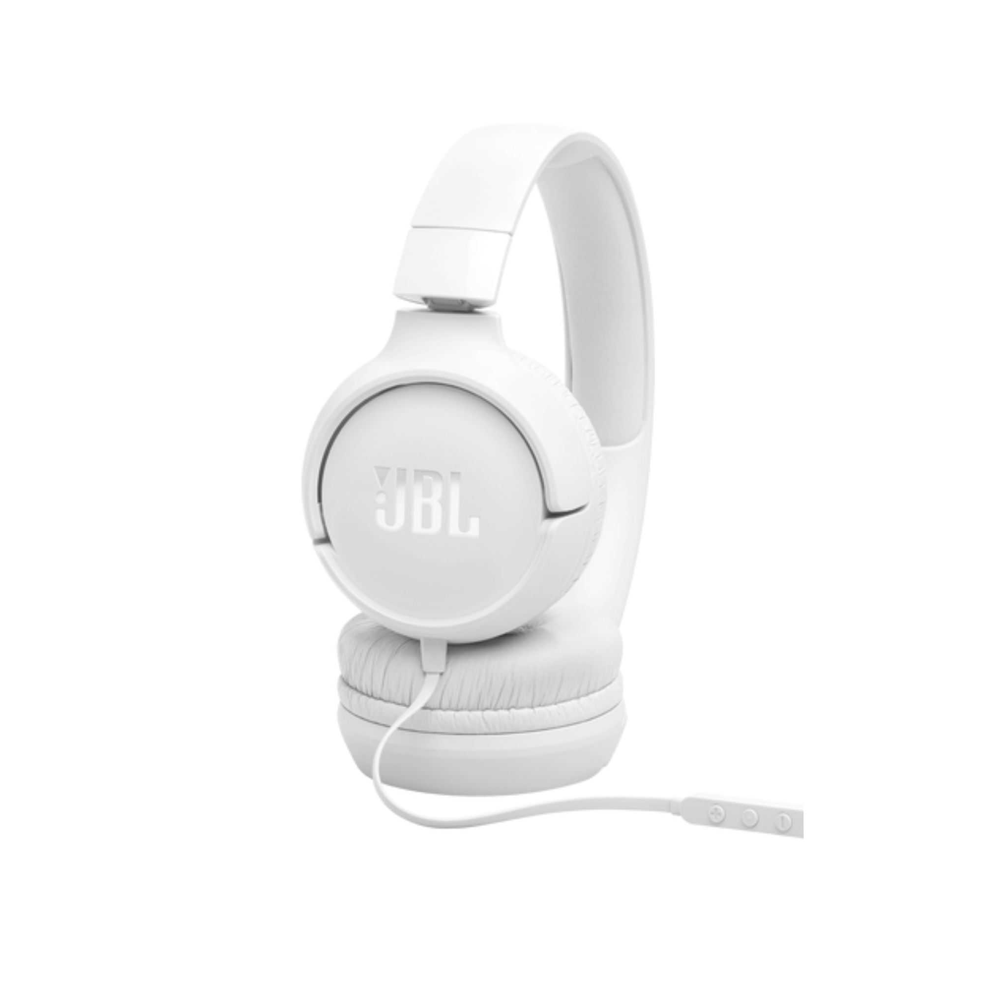 JBL Tune 520C USB-C Wired Headphones, 32mm Driver, Built-in Mic, Hands Free Call, Voice Assistant integration, Foldable, 3 Button Remote, Hi-Res Audio, JBL Pure Bass Sound, Comfort – White