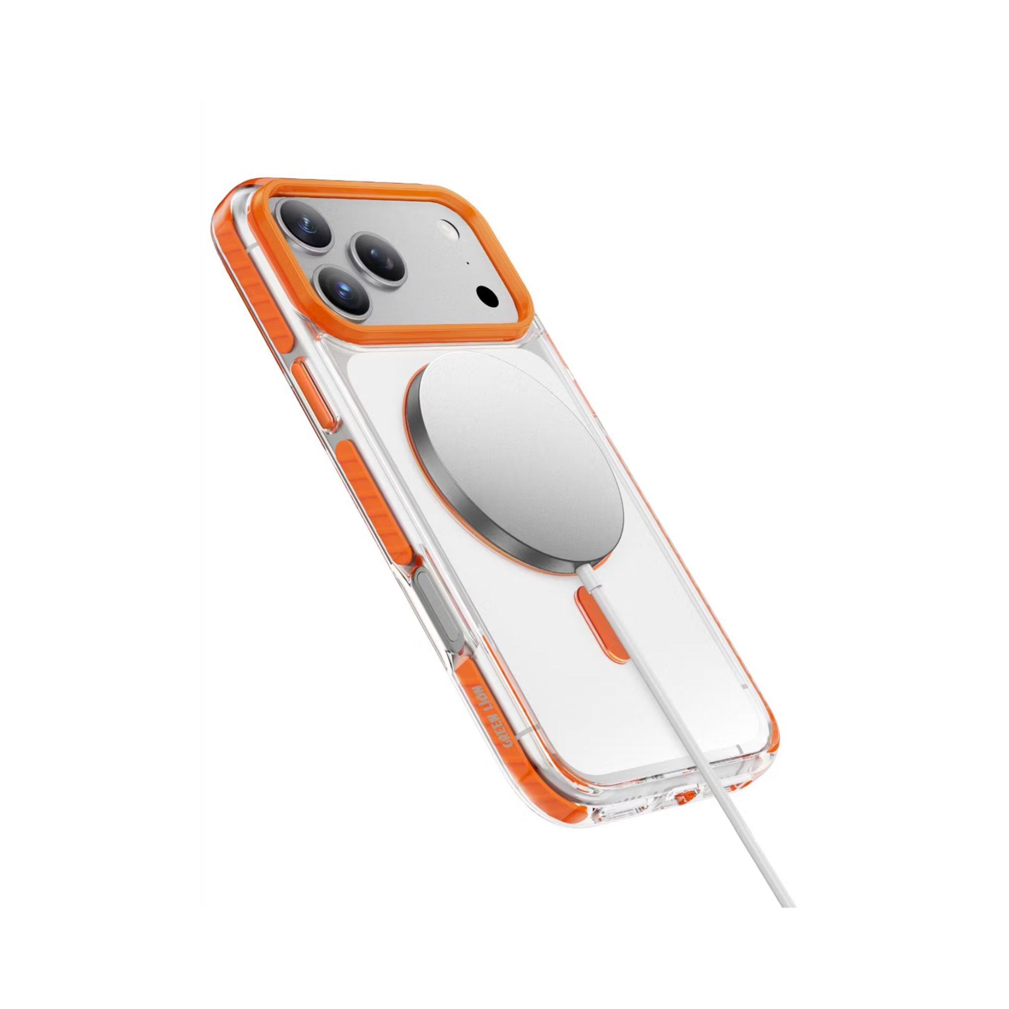 Green Lion Southend Magsafe Case for iPhone 17 Pro Max, Camera Protection, Hybrid Materials, Built-in Kickstand Ring with 360° Rotation, Military-Grade Protection - Orange
