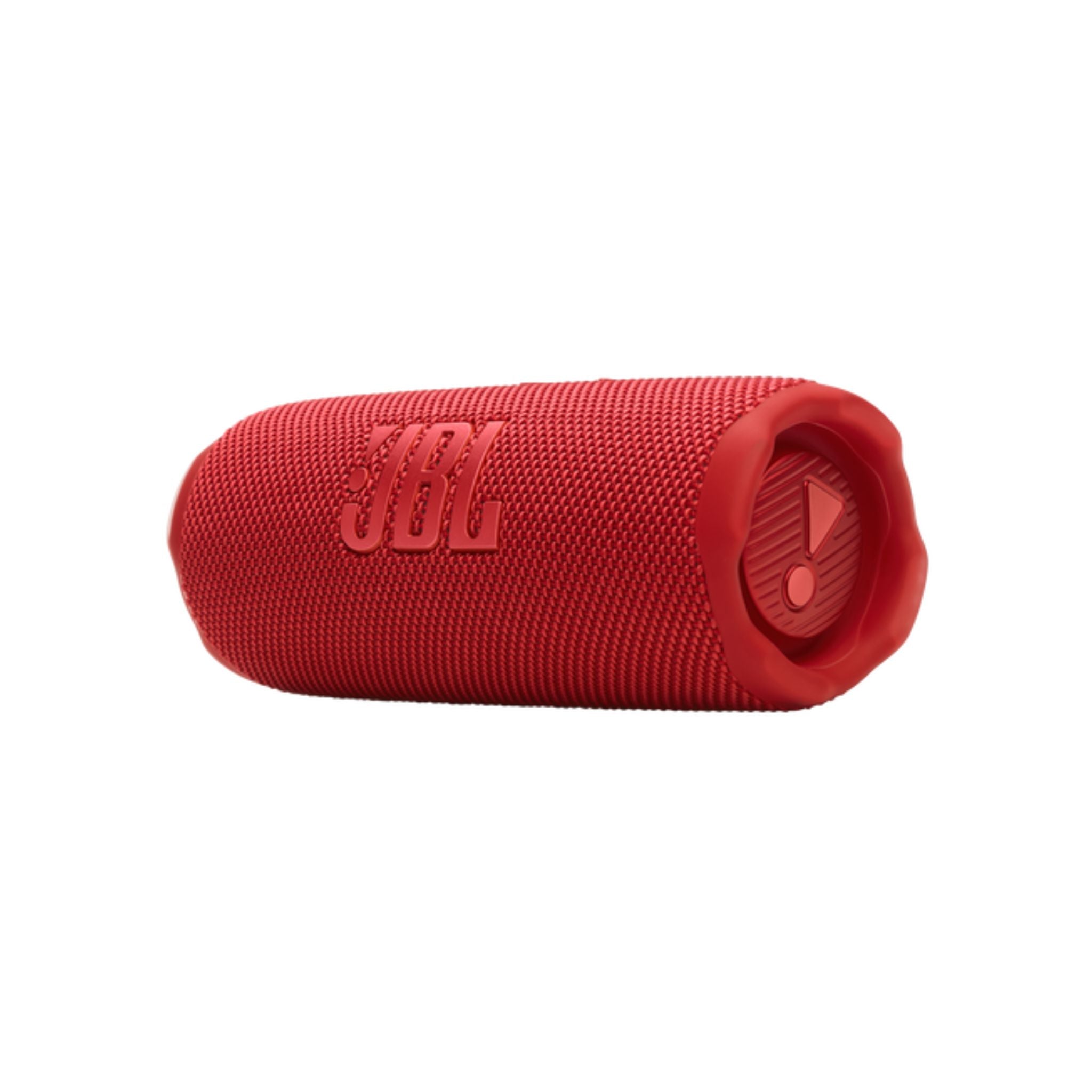 Red JBL speaker on a white background