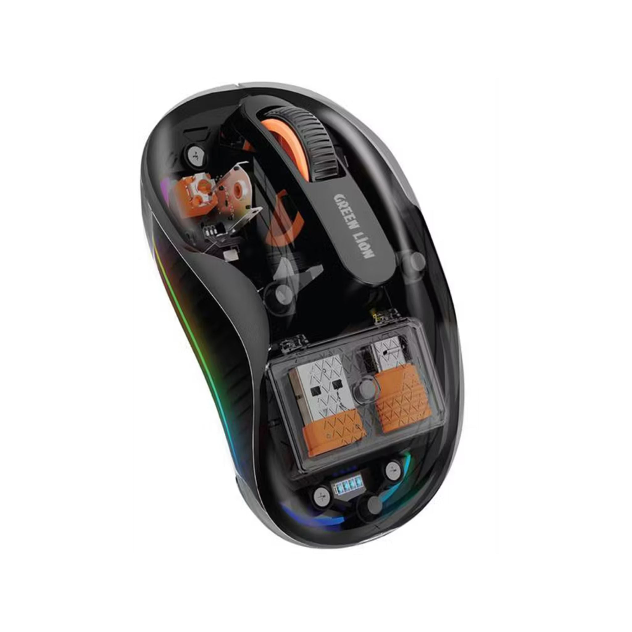 Green Lion Wireless Turtle Mouse, Connects to Up to 3 Devices Simultaneously, 3 Million Times Clicking Life, Up to 2400DPI Resolution, Rechargeable 400mAh Battery, 10m Distance Range - Black