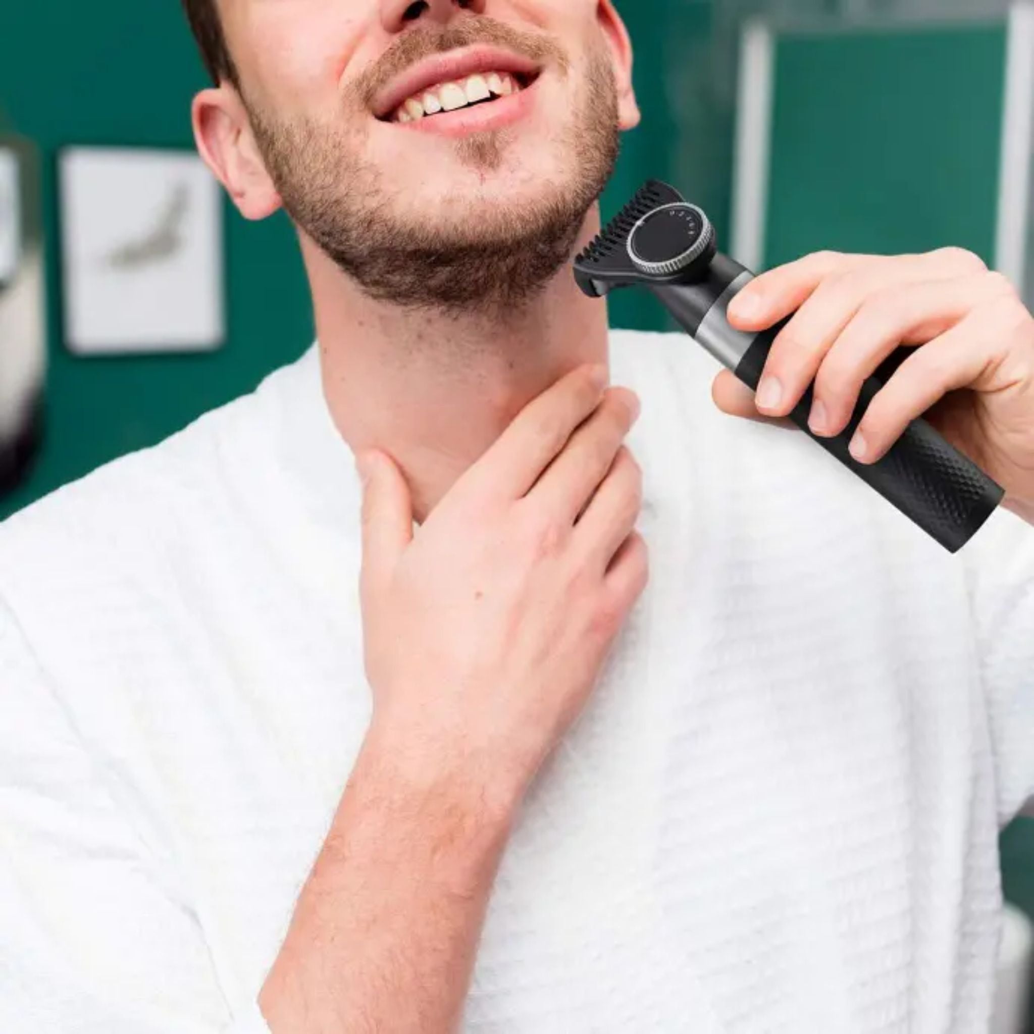 Porodo Lifestyle Dual Blade Beard Trimmer with 600mAh Battery Capacity, 90 Minutes Working Time, 130 Minutes Charging Time, Type-C Charging Port, Adjustable Guide Comb - Black