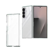 Smartphone with a clear case on a white background