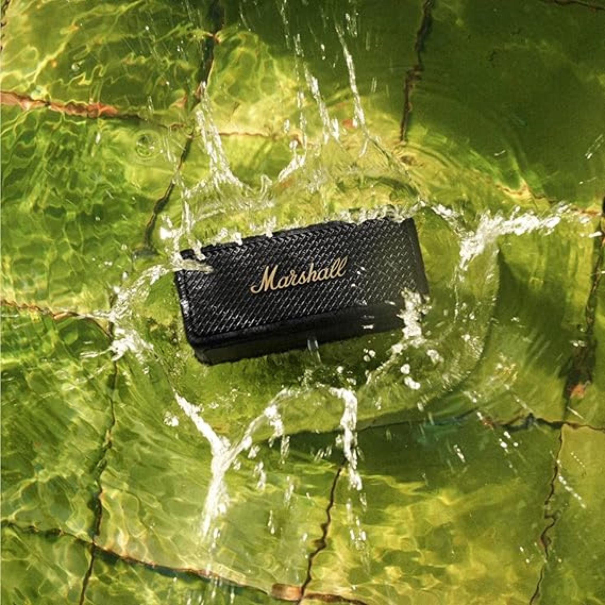 Marshall Emberton II Portable Bluetooth Speaker, Water Resistant Wireless Speaker Portable Speaker with 30+ Hours of Playtime - Black & Brass