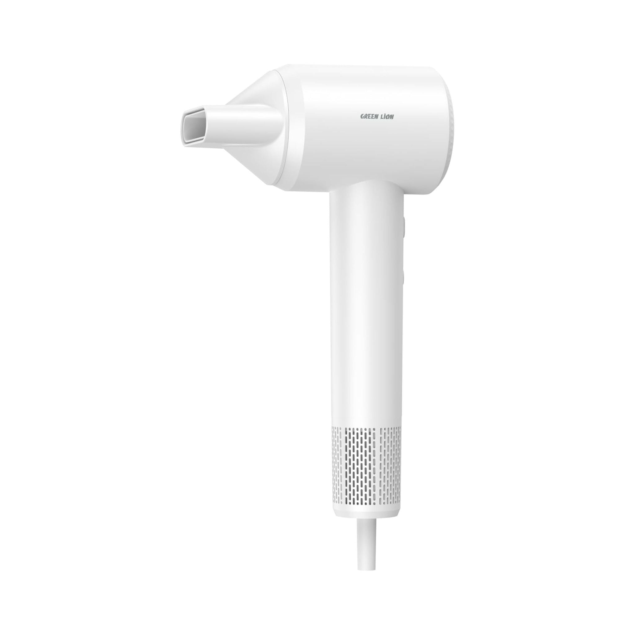 Green Lion LUXAIR Hair Dryer, 1600W BLDC Motor, Digital Display, Hot & Cold Air Alternating Mode, 3 Heat Settings, 2 Wind Speeds, Low Noise 68dB, Durable PC+ABS Body with Copper Heating Element, 1.8m UK Plug – White