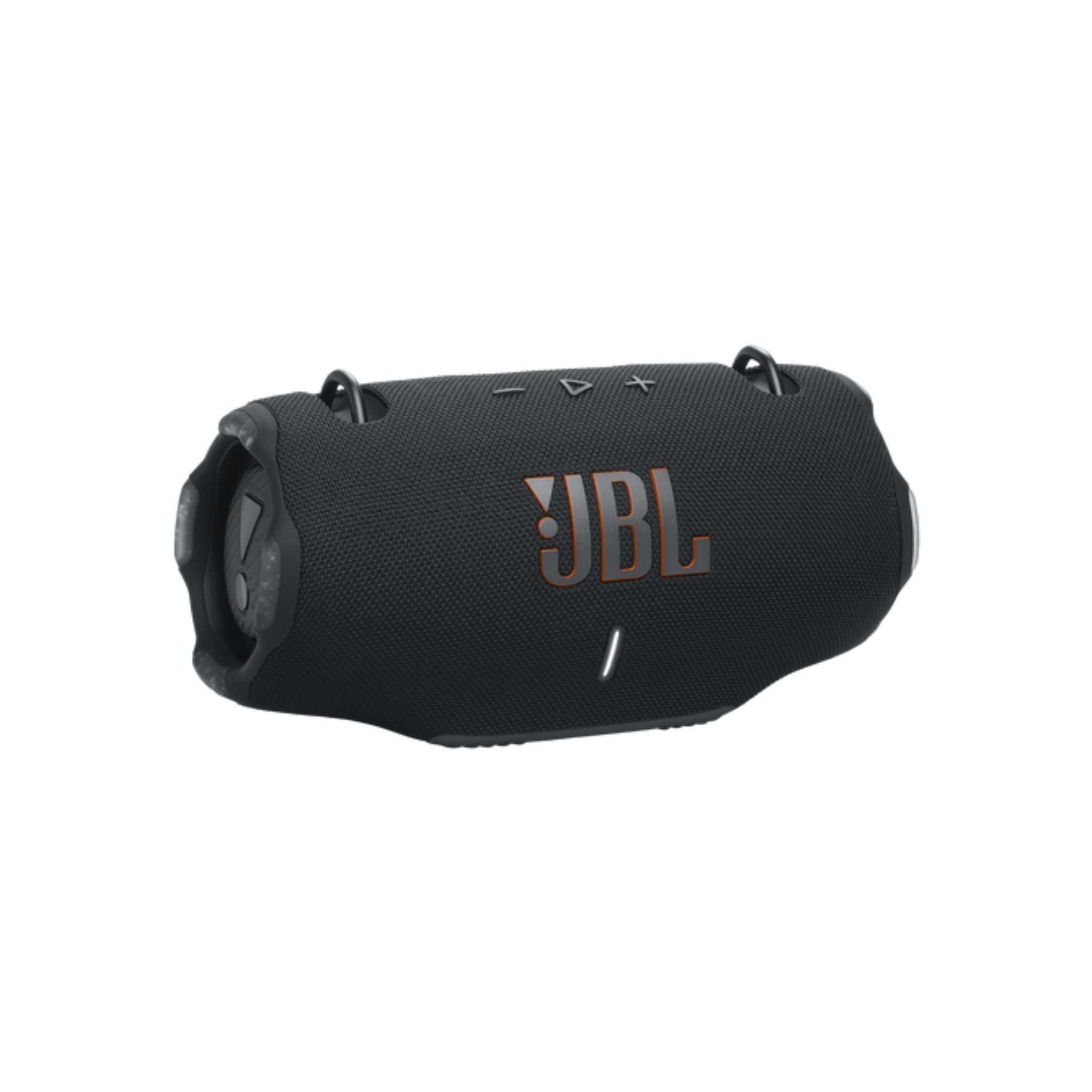 Black JBL speaker on a white background