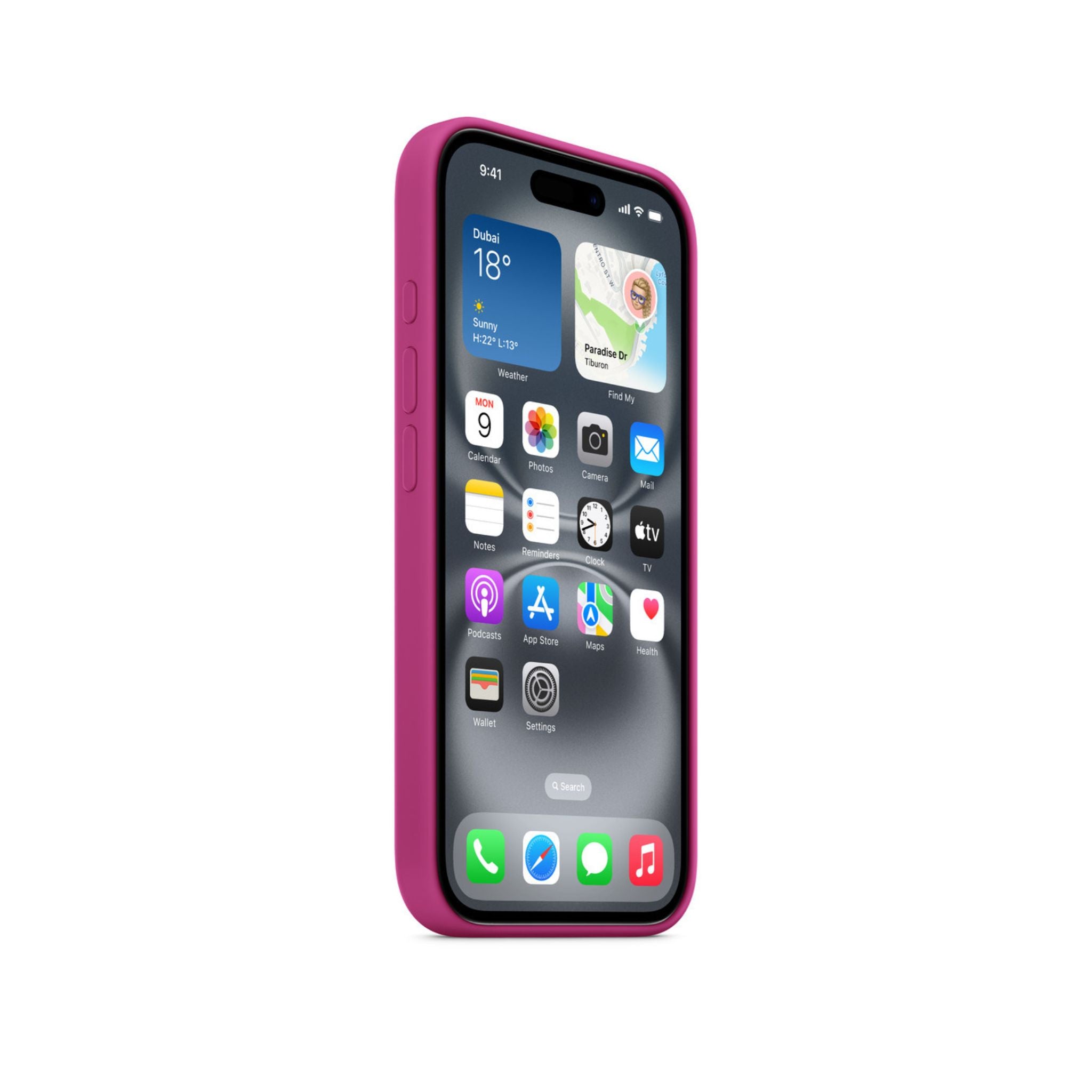 APPLE iPhone 16 Silicone Case With MagSafe -MYY53-Fuchsia