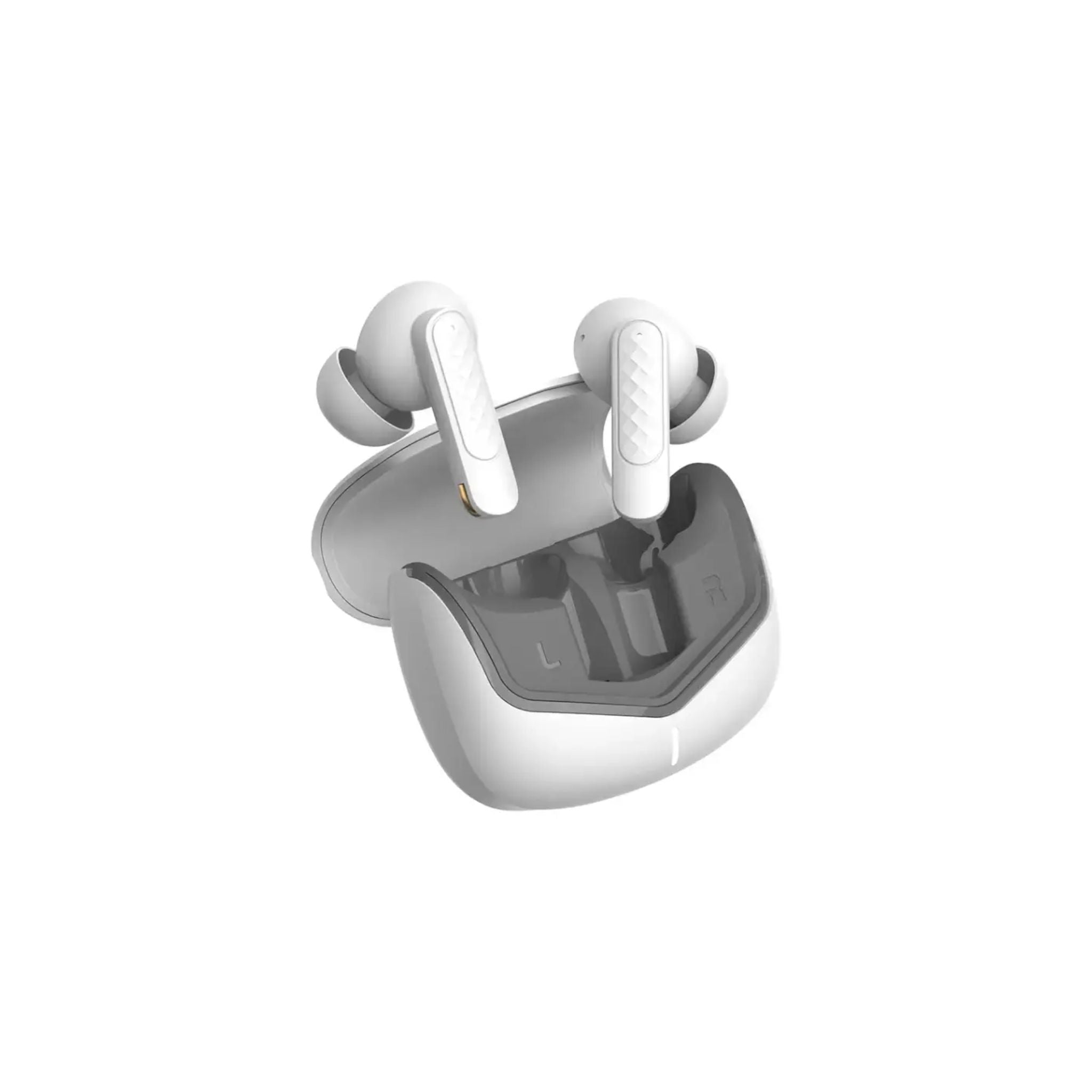 Green Lion TUNE X True Wireless Earbuds, Quad-Mic ENC, IPX5 Waterproof, Touch Control, 5-6 Hrs Playtime, Type-C Charging, Noise Reduction, Enhanced Audio Experience, In-App Control-White