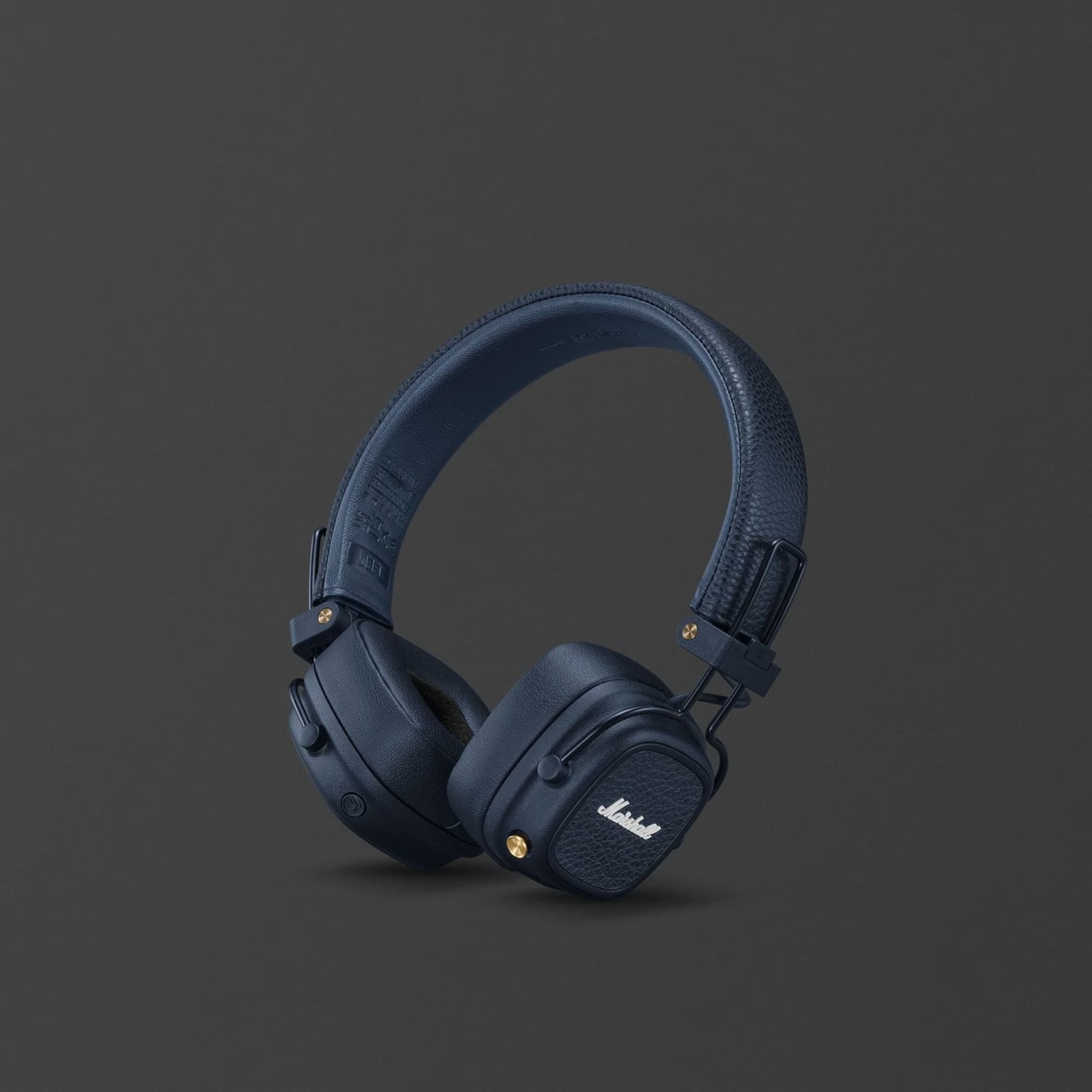 Marshall Major V Wireless On-Ear Headphones with Rugged & Foldable Design, Wireless Charging, 3 Hours Charging Time, Customizable M-Button, Bluetooth Version 5.3, Up to 100 Hours Play Time - Blue