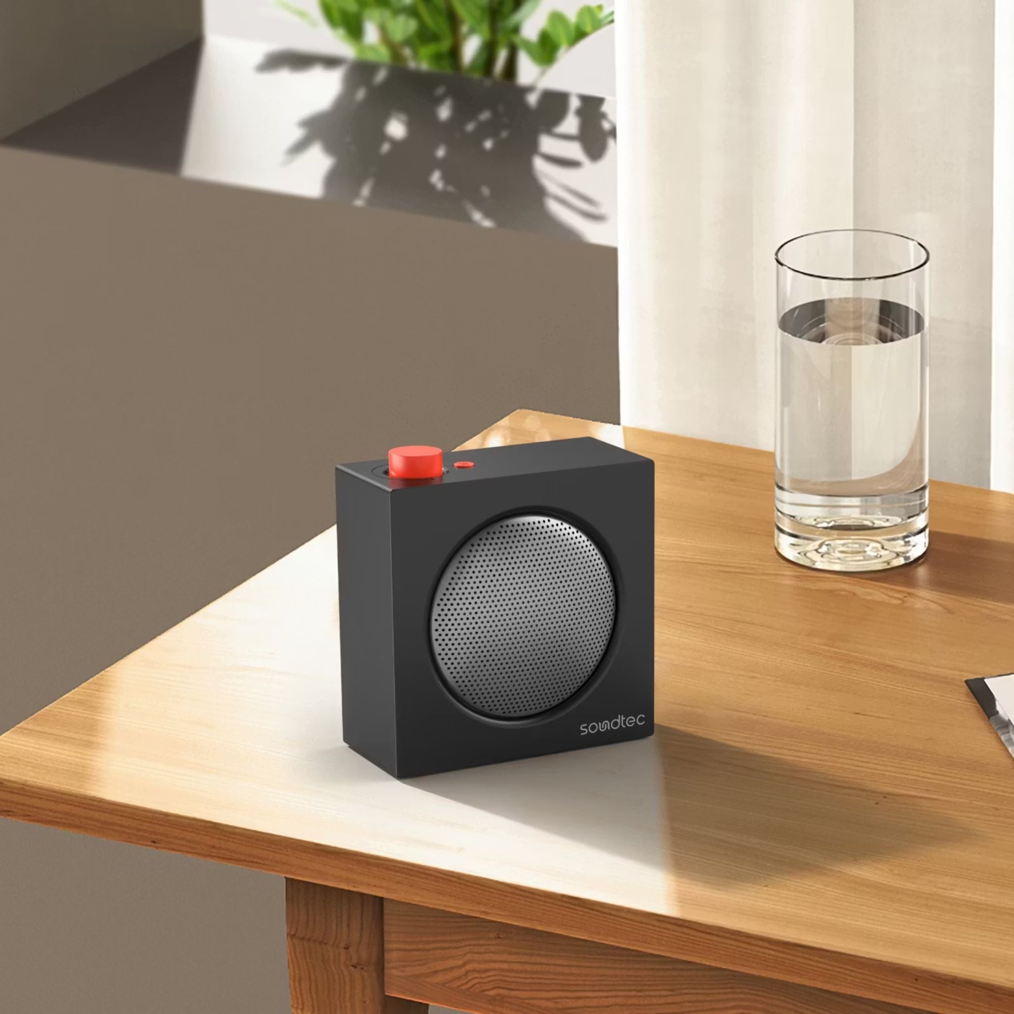 Porodo Mini VibeBox Portable Bluetooth Speaker with TF Card Slot, Up to 6 Hours Play Time, Bluetooth Version 5.4, 10m Transmission Range, 5W Rated Power, Powerful Stereo Sound, Multi-Function Control - Black