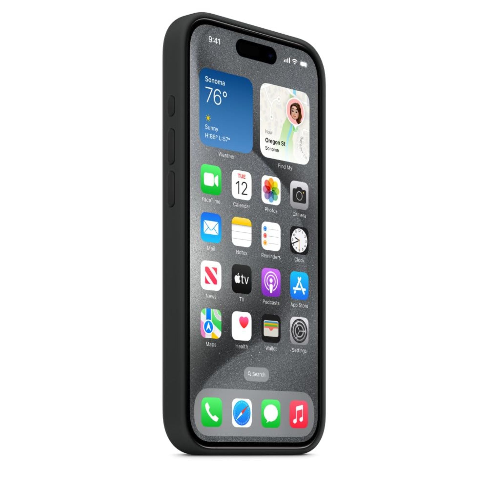 APPLE iPhone 15 Pro Max Silicone Case with MagSafe - Black
