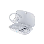Porodo Soundtec Air Beat Open-Ear Wireless Earbuds with Smart Touch Control, Noise Reduction Technology, 300mAh Charging Case & 40mAh Earbuds Battery, Up to 5 Hours Play Time, Sweat & Water Resistant - White