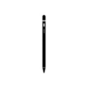 A black Green Lion touch screen stylus pen with a fine tip and a built-in micro USB charging port.