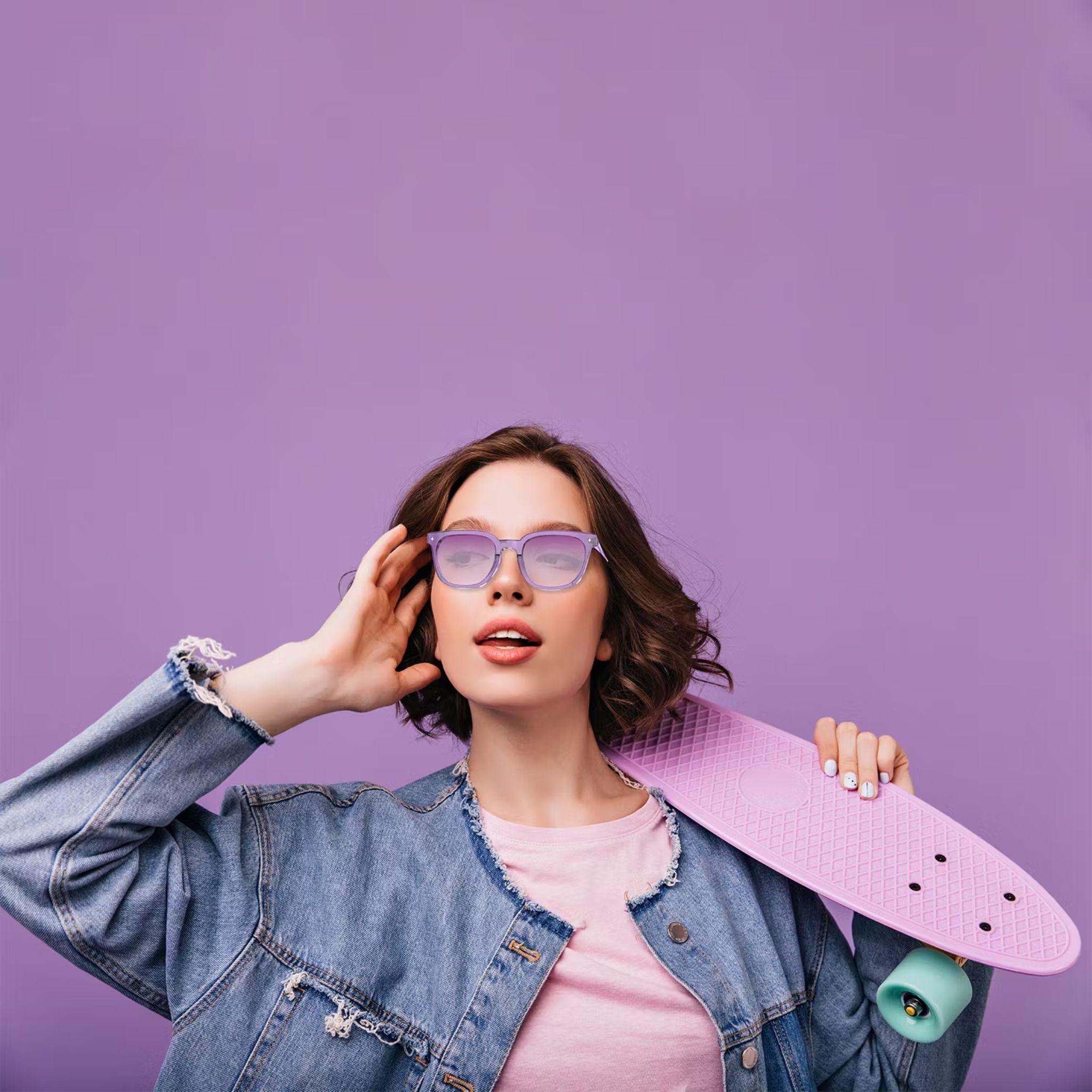 Powerology Smart Audio Sunglasses with UV Protection, Bluetooth 5.4, Smart Touch Control, Magnetic Charging, 8-Hour Playtime, 6-Hour Talk Time, Auto-Pairing, Low Latency, Smart Sleep Mode – Purple
