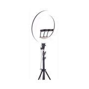 Ring light with stand on a white background