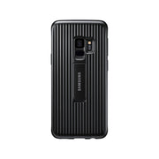 Black Samsung phone case with textured design on a white background