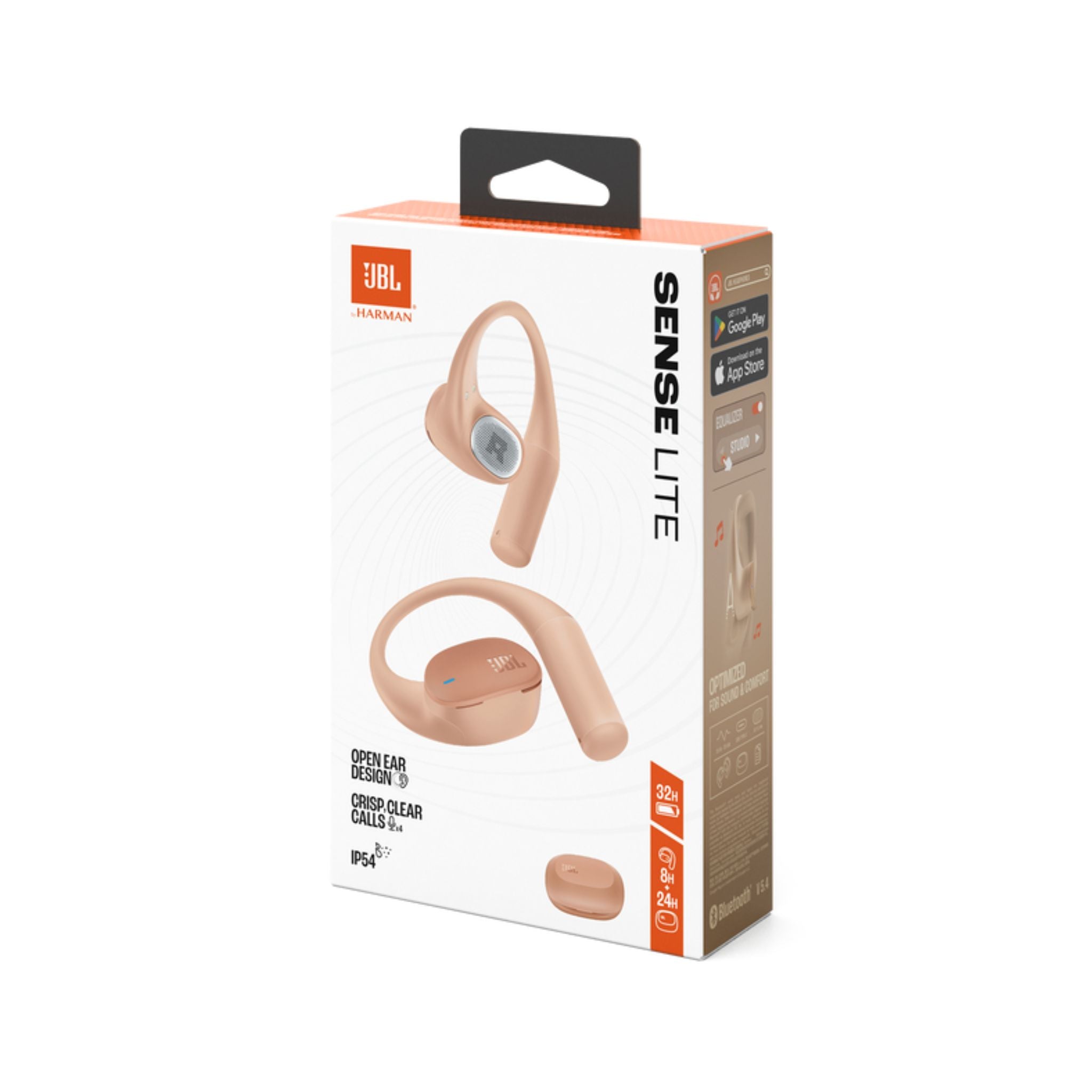 JBL Sense Lite Wireless Earbuds with Open Design and Ear Hook, JBL OpenSound Air Conduction Technology, 32 Hours Operation, Water & Dust Resistant IP54- Beige
