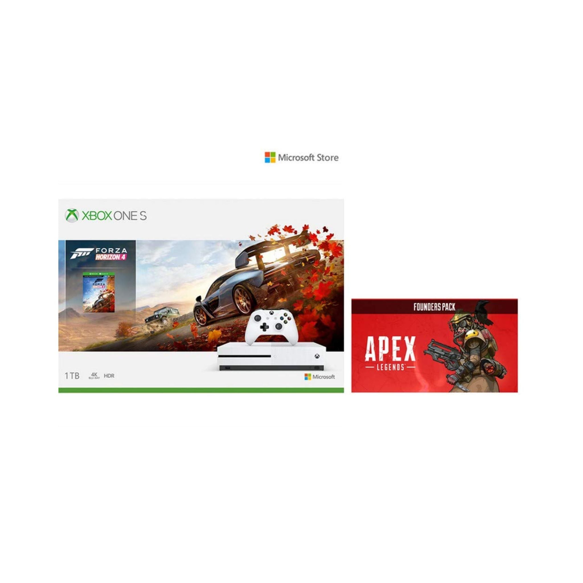 Microsoft 1 TB Xbox One S Console - Forza Horizon 4 Bundle + PDP Stealth Series Wired Controller for Xbox, Phantom Black