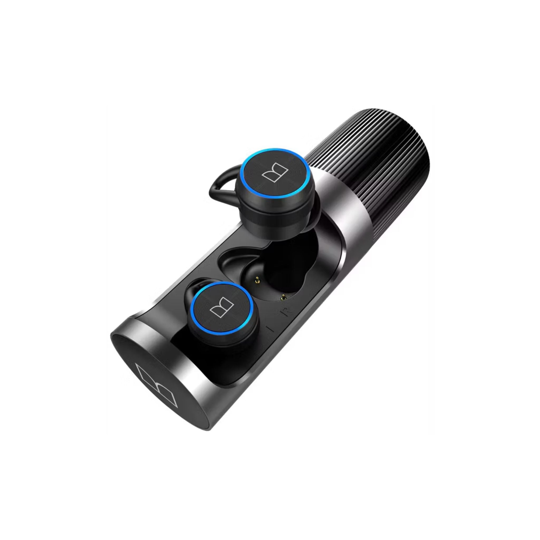 Monster Clarity 101 AirLinks Wireless Earbuds, Bluetooth Version 5.0, Type-C Charging Port, 360° Rotatable Charging Case, Touch Control, 60 Hours Battery Life - Black