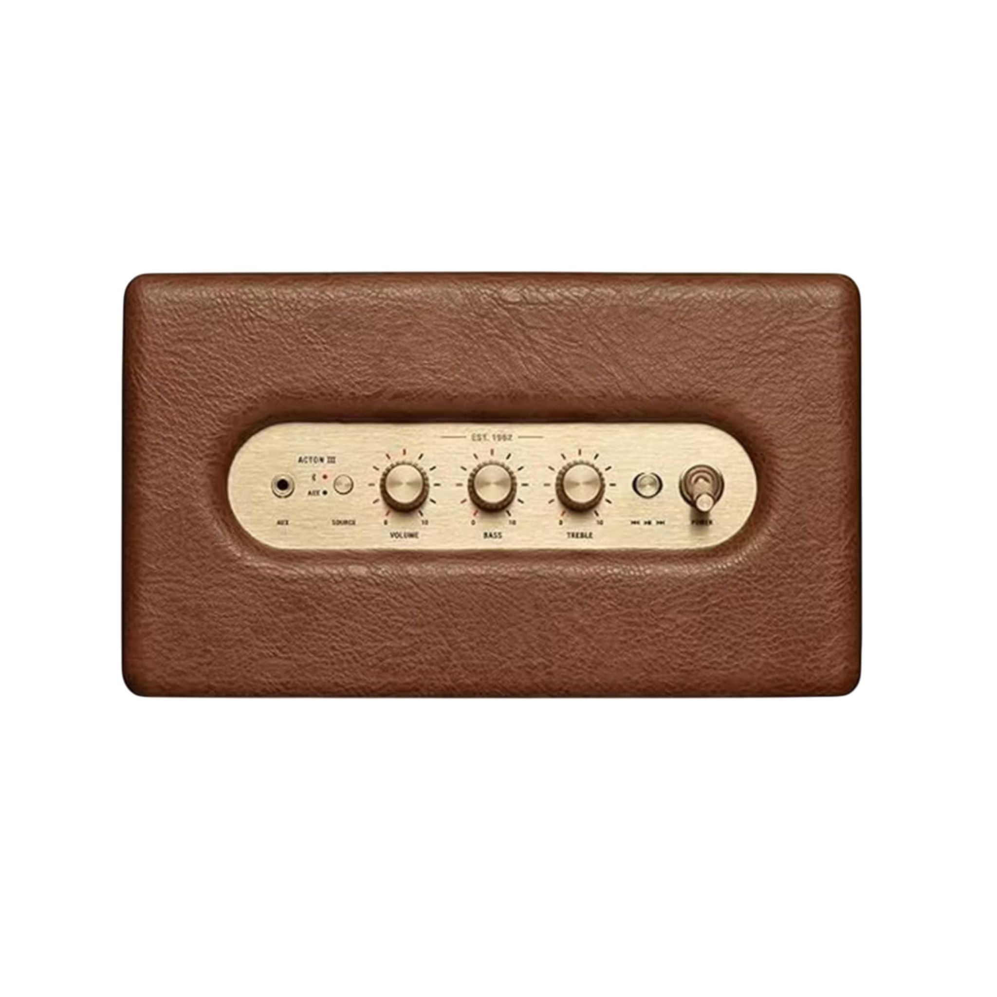 Marshall Acton III Wireless Bluetooth Stereo Speaker with Bluetooth Version 5.2, 2 Hours Charging Time, 32 Hours Play Time, Fast Charging, Water Resistant, USB-C Charging Port - Brown