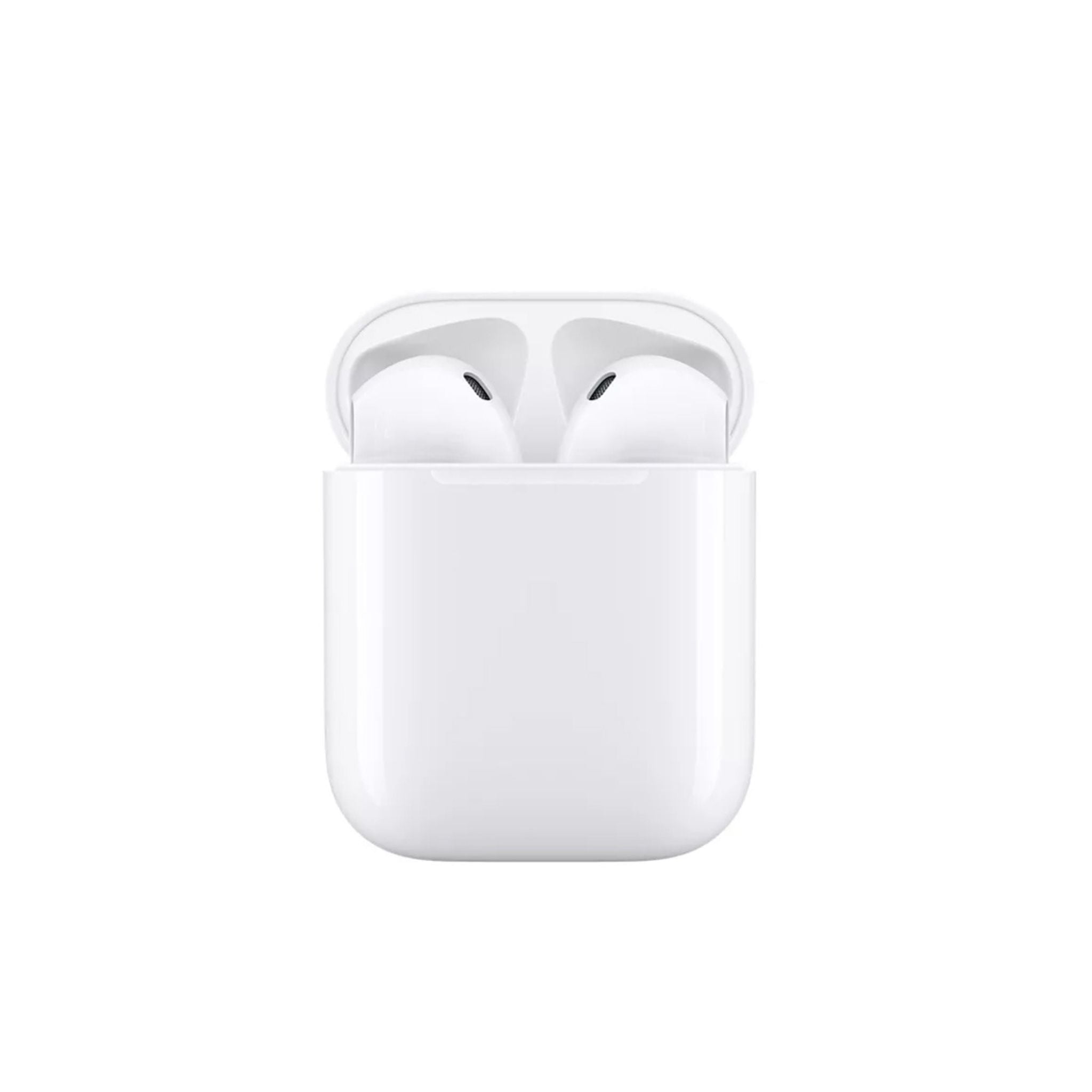 A single white wireless earbud with a charging case.