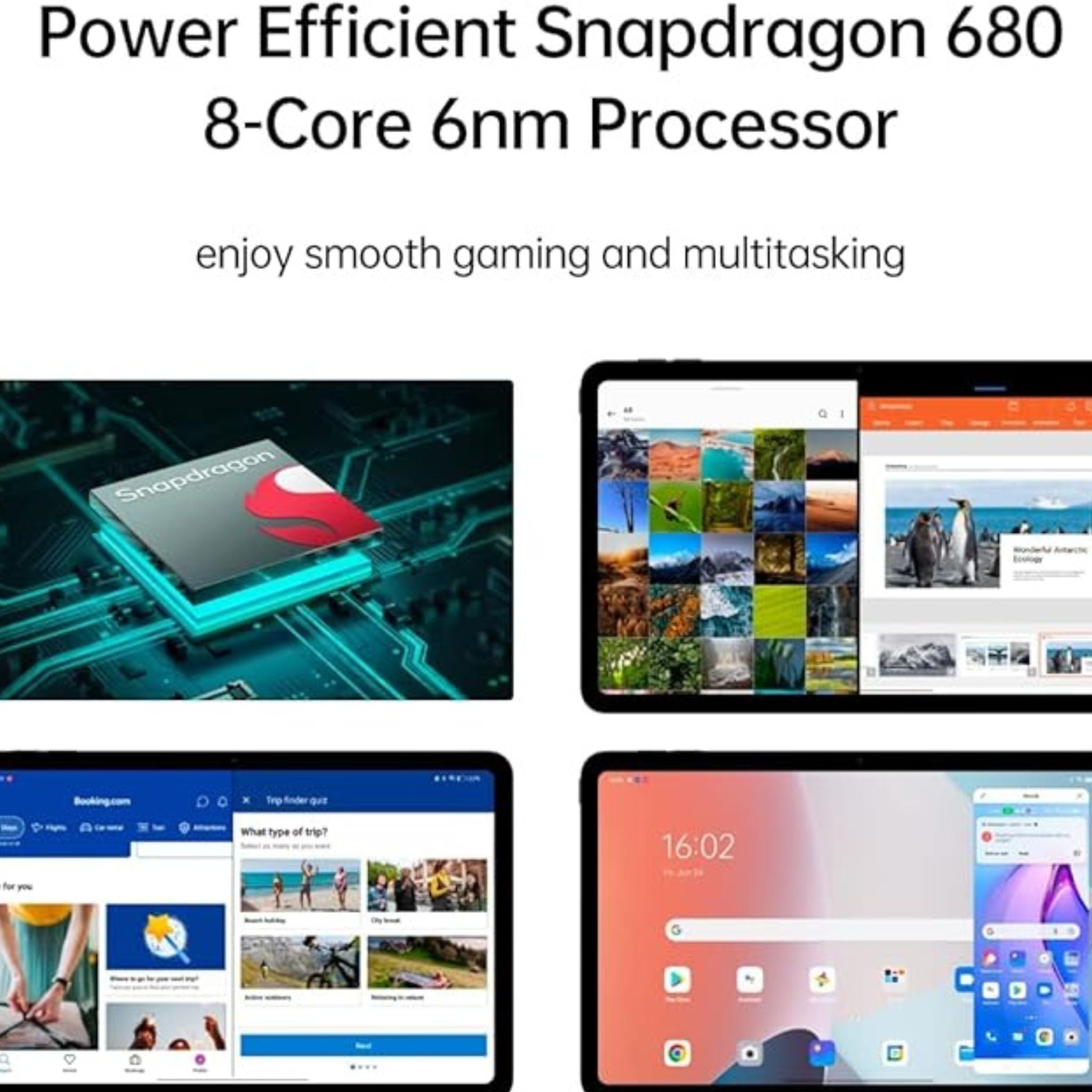 OPPO Pad Air WiFi Tablet, 6.94mm Ultra-Slim Lightweight Body, 2K Eye Care Display, Qualcomm Snapdragon 680 8-Core Processor, Smart Multitasking, 4GB RAM, 64GB Storage – Grey