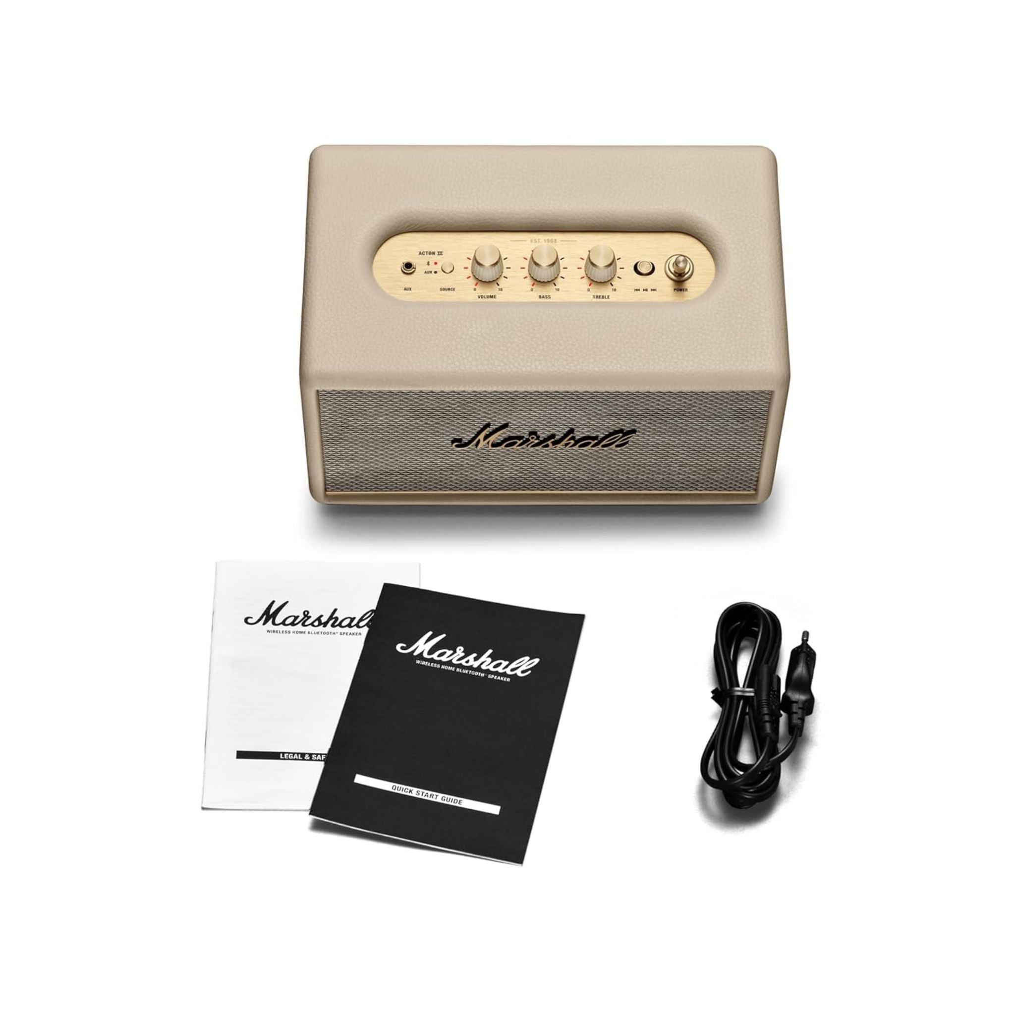 Marshall Acton III 60W Premium Home Wireless Speaker with Bluetooth 5.2 and Multiple Inputs - Enjoy signature Marshall sound _ Cream
