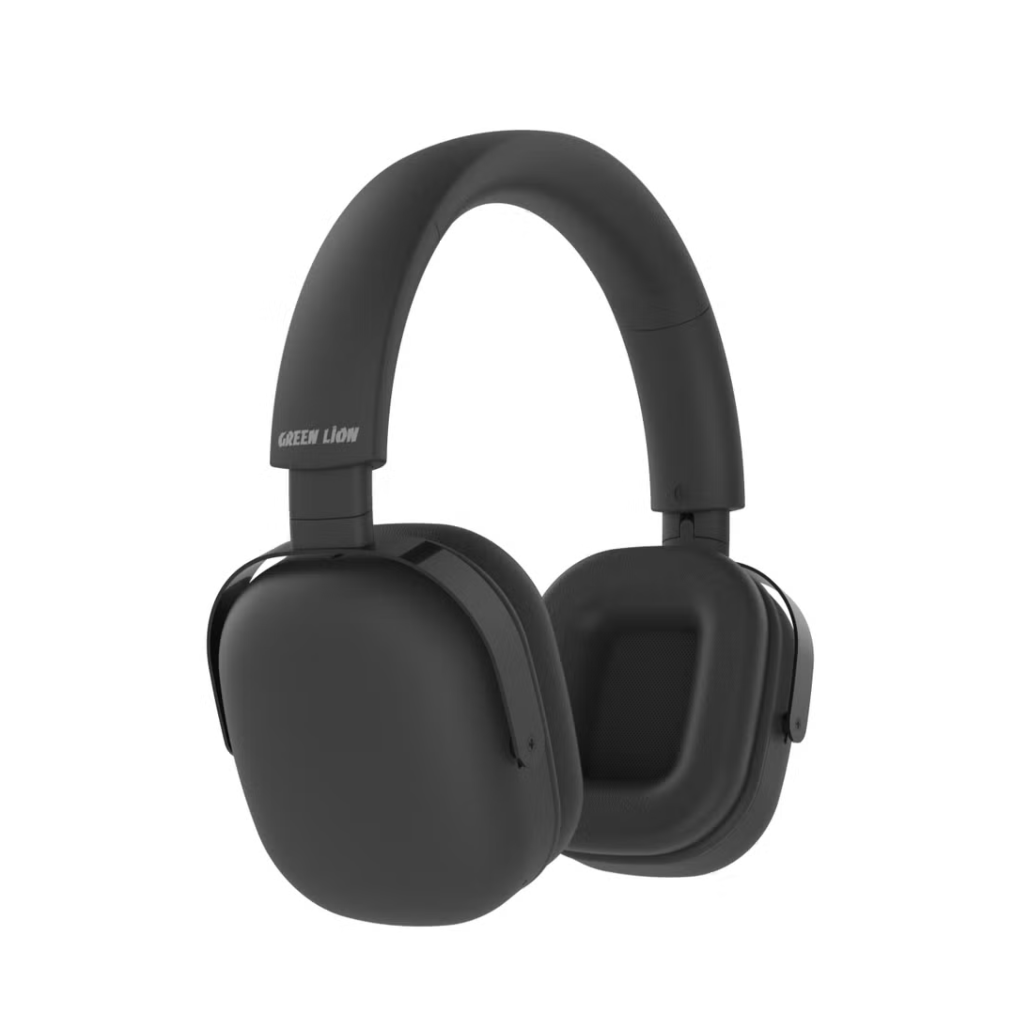 Black headphones with 'Green Lion' branding on a white background