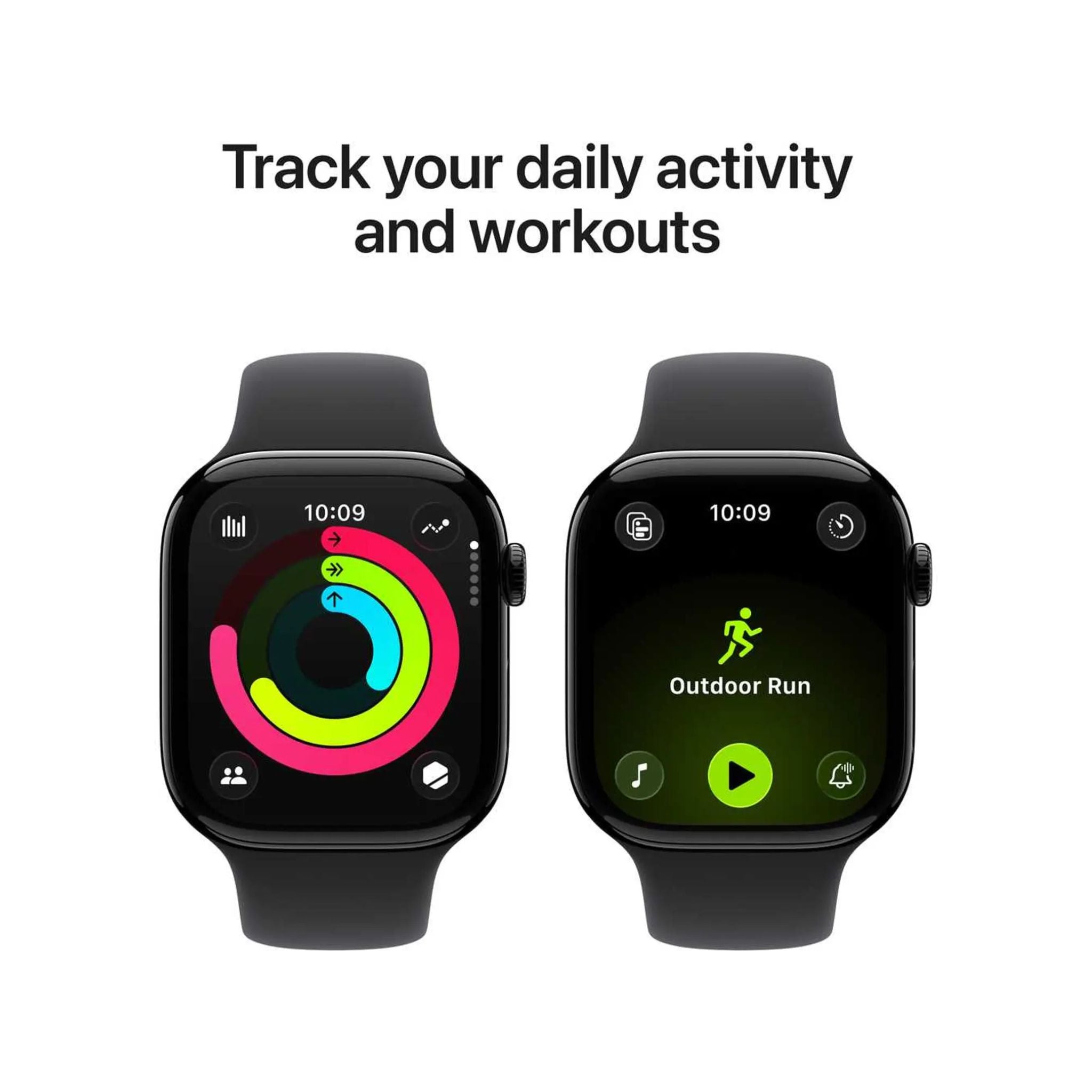 Apple Watch Series 11 GPS 46mm Jet Black Aluminium Case With Black Sport Band - M/L -International Version