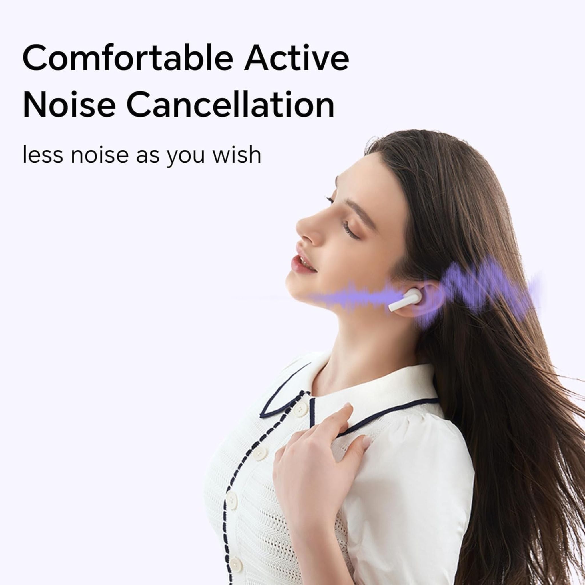 HONOR Choice Earbuds X7 Lite, 38 Hour Long Battery Life, Noice Cancelling, TWS Earphones, White ANC